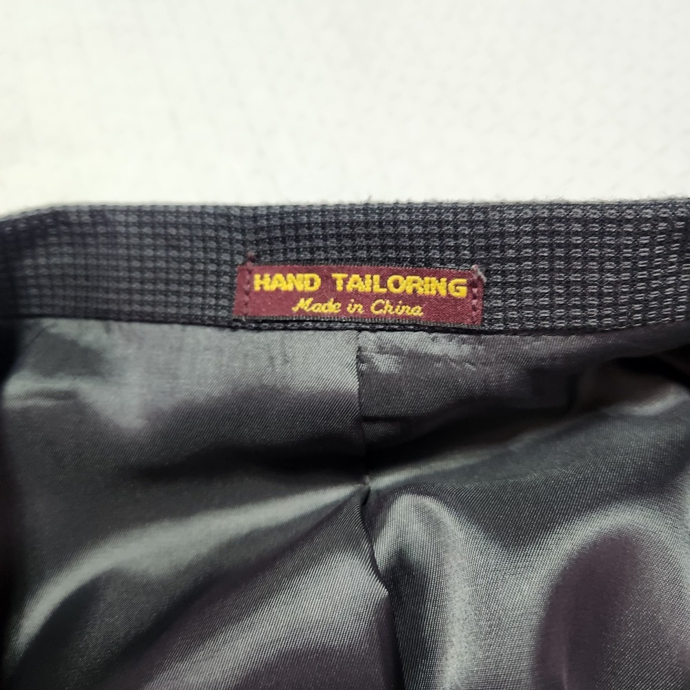 KENNETH MORTON Mens Size 42L Black Gray Sport Coat Suit Jacket Blazer Checkered - Picture 6 of 13